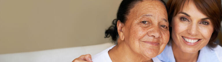 Older woman with caregiver