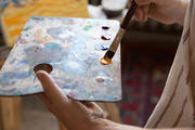 Close up of painting palette
