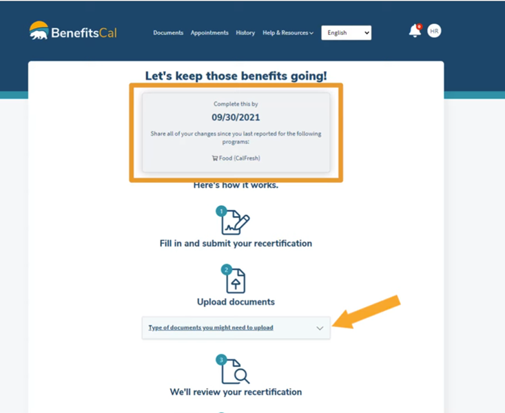 Upload page